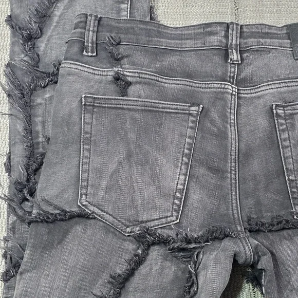 Vicious Men's Black Distressed Web Detail Cotton Jeans Size 34 - Picture 11 of 13